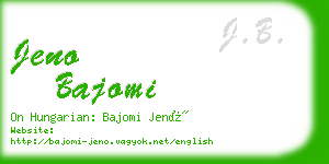 jeno bajomi business card